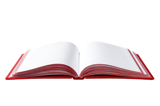 Open red book, blank pages (1)