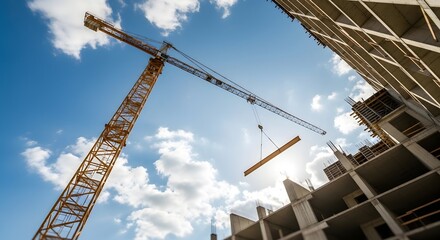 Building a New Skyscraper with a Large Tower Crane
