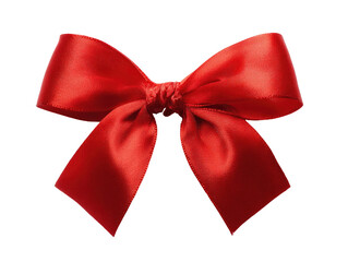 Red satin ribbon bow, isolated on black (2)