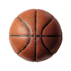 Close-up of a worn leather basketball