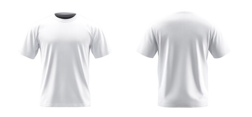 Blank white short-sleeve t-shirt, front and back views