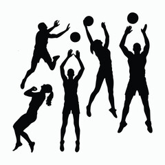 Basketball Silhouettes in Action