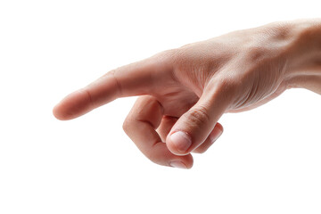 Close-up of a light-skinned hand, pointing (1)