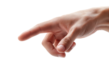 Close-up of a light-skinned hand, pointing (1)