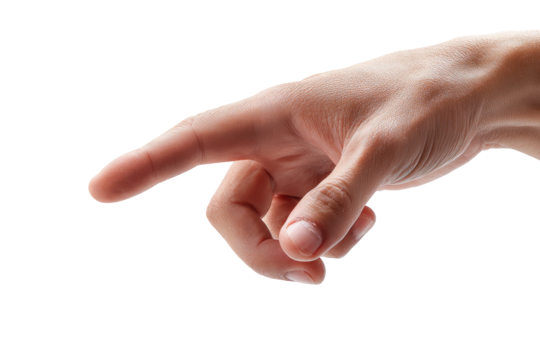 Close-up of a light-skinned hand, pointing (1)