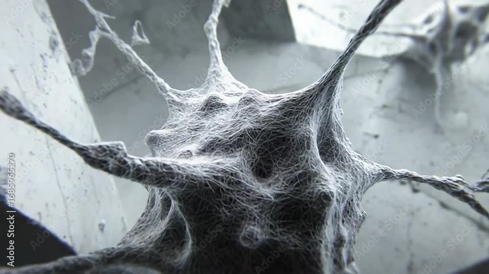 Poster neurons firing and communicating inside brain, neural network communicating through synapses