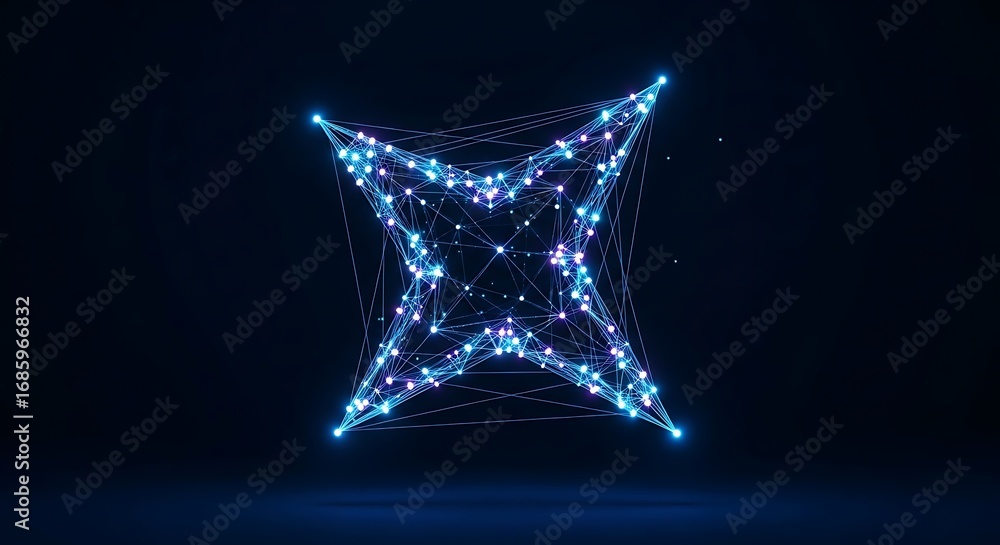 Aufkleber abstract glowing network structure representing data connection and technology