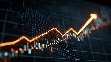 Dynamic financial growth chart illustrating upward trends in market performance
