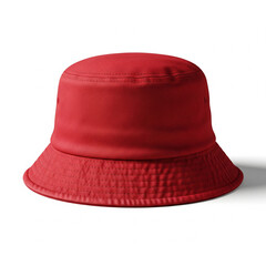 Stylish red bucket hat, perfect for summer fashion, streetwear, and outdoor adventures with vibrant color