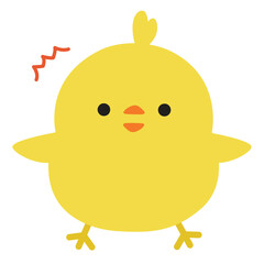 ヒヨコのキャラクター驚いている表情
