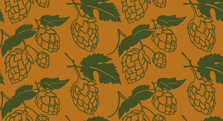 Vector Seamless Pattern Design with Hops Cones