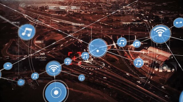 Futuristic Cityscape With Digital Network Connections and Radar Scanning HUD (3D Animation)

3D animation of an urban skyline with glowing network connections and a radar‑style HUD scanning across bui