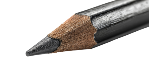 Close-up of a sharpened graphite pencil's tip