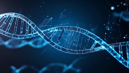 Intricate DNA Structure with Digital Network Connections and Scientific Visualization - Powered by Adobe