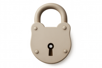 Closed padlock representing security, privacy, and data protection, isolated on a transparent background