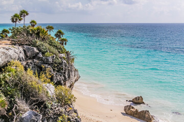 Playa Ruinas en la Zona Arqueol&oacute;gica de Tulum, Quintana Roo, M&eacute;xico