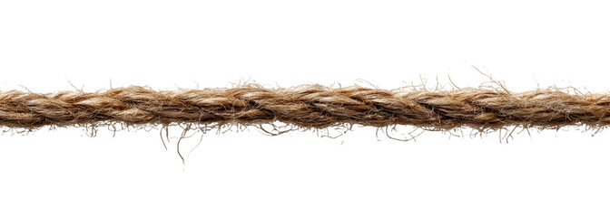 A long, light brown rope or twine, with frayed ends, against a black background.  