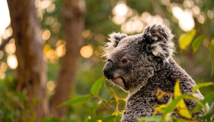 Fototapeta premium Close-up of a koala in a tree