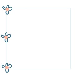 Fototapeta premium frame with flowers clean and minimalist style 