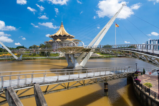 Sarawak Assembly and Darul Hana Bridge