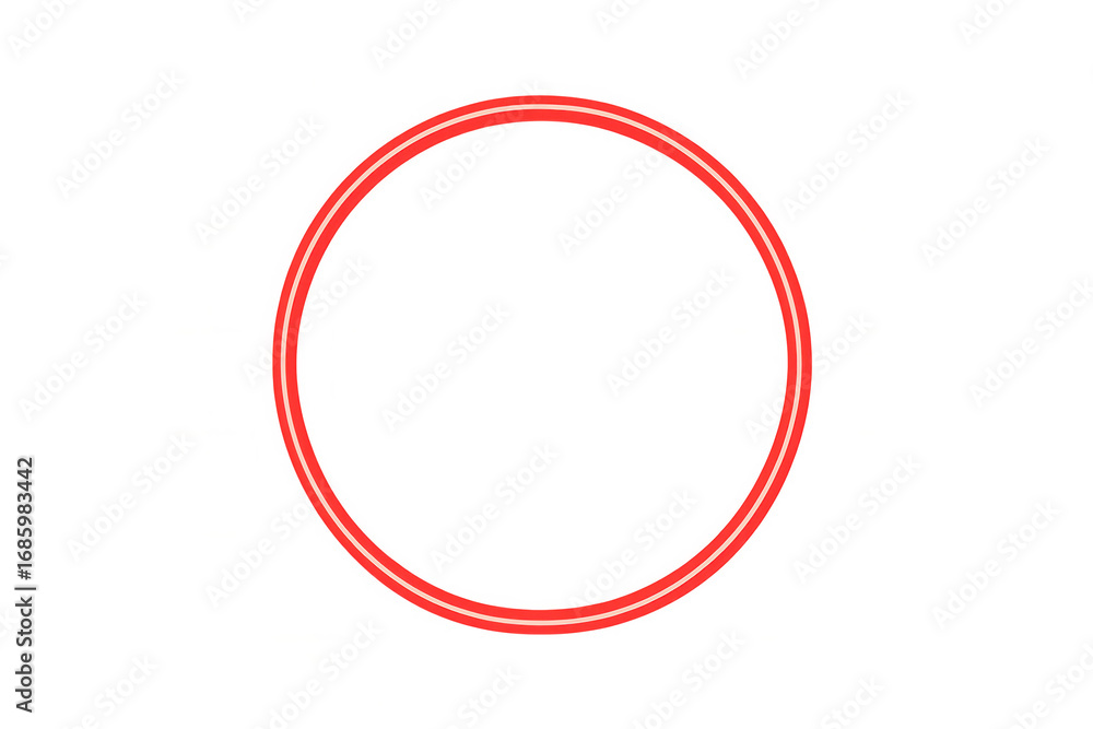 Poster red circle is enclosing empty space over transparent background, creating a frame for text or images