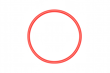 Red circle is enclosing empty space over transparent background, creating a frame for text or images