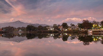 Fototapeta premium Pokhara and Annapurna Range, Nepal
