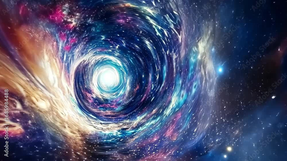 Poster celestial vortex of cosmic wonders: a mesmerizing visualization of the universe unveils a spiraling 