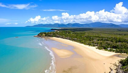 Panoramic view of a tropical beach