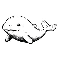 vector illustration of whale