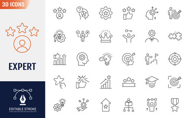 Expert Line Editable Icons set. Containing party, concert, outdoor recreation, and more. Vector illustration
