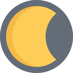 Yellow Crescent Moon Icon