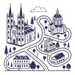 Fototapeta premium vector illustration of the city