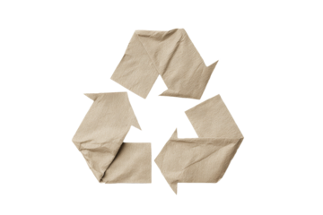 A paper triangle with arrows pointing in different directions