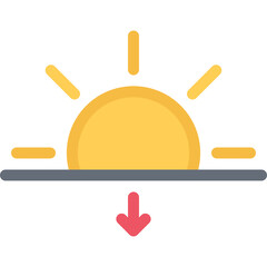 Sunset icon with arrow