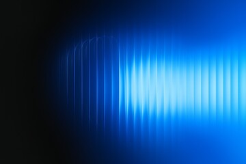 Abstract blue light waves with vertical lines in dark gradient background