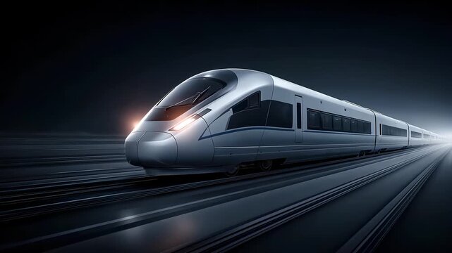 Speeding Silver Bullet Train Image