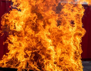 Intense flames erupting