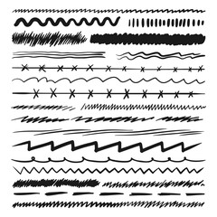 Obraz premium Hand drawn sketchy lines collection for decoration border and underline design