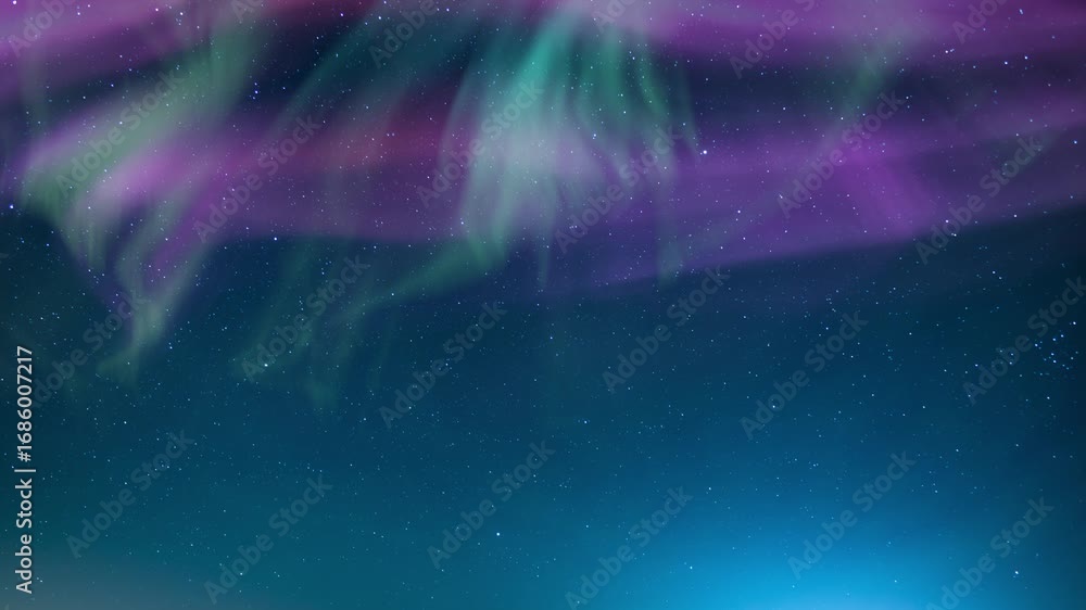Canvas Prints aurora and milky way illumination loop