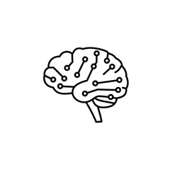 2D Artificial intelligence brain icon