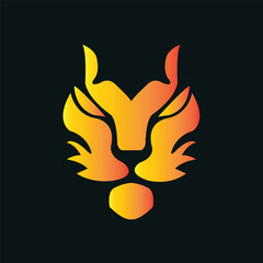 lion head logo in golden yellow