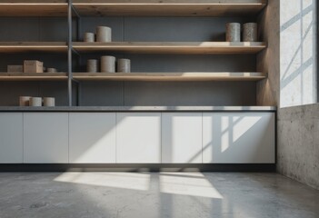 Obraz premium Retail shelf bay with blank bin front, ideal for product display and merchandising