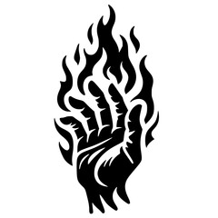 Fire hand silhouette