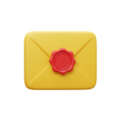 A vibrant yellow envelope sealed with a red wax stamp, symbolizing a secure message or important communication.