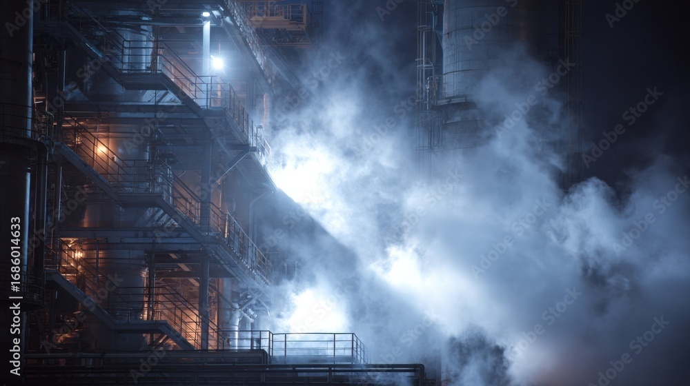 Poster an image capturing the interaction between steam and hydrogen gases escaping from a solar ammoniacra