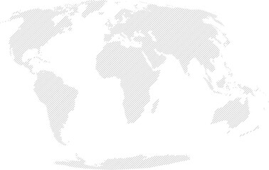 World vector map with backward diagonal line fill (Mollweide projection, PPT-compatible & fully editable)	