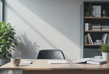 Modern warranty processing office with a clean desk setup and plants