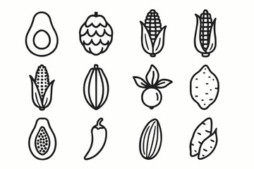 Vegetable Fruit Crops Icons