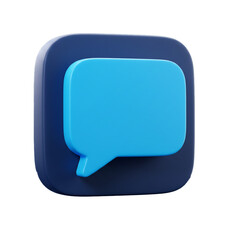 A vibrant rendered speech bubble icon, perfect for digital communication, representing conversation and messaging in a modern design.